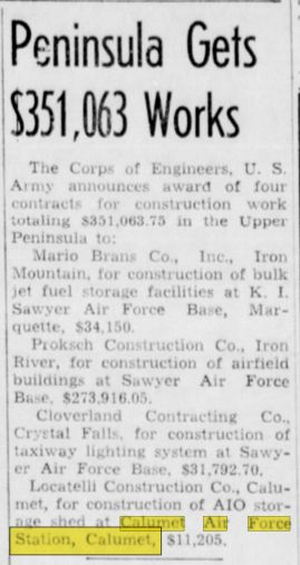 Calumet Air Force Station (Open Skies Project) - Feb 1956 Article